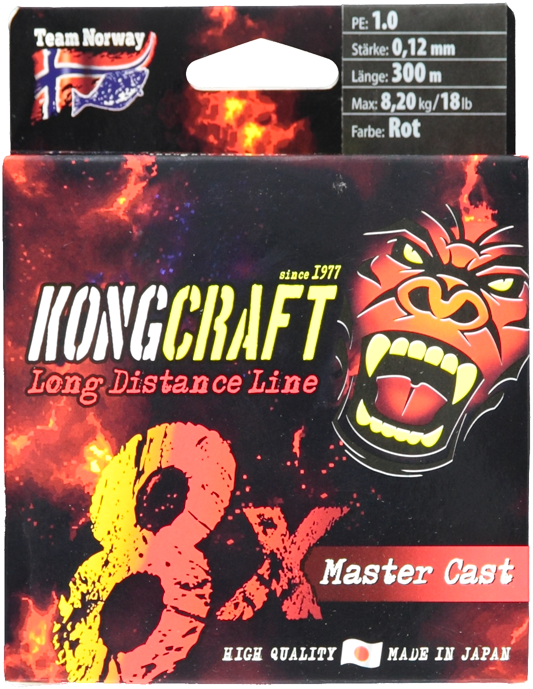 Team Norway KongCraft MasterCast Rot Japan Angelschnur 